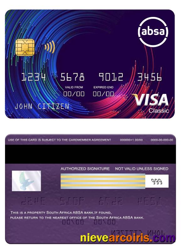 South Africa ABSA bank visa classic card